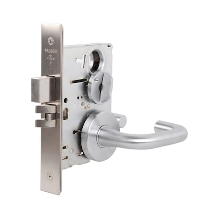 Falcon Privacy, Bedroom, Bath Mortise Lock, Sutro Lever, Gala Rose, Bright Chrome MA311 SG 625